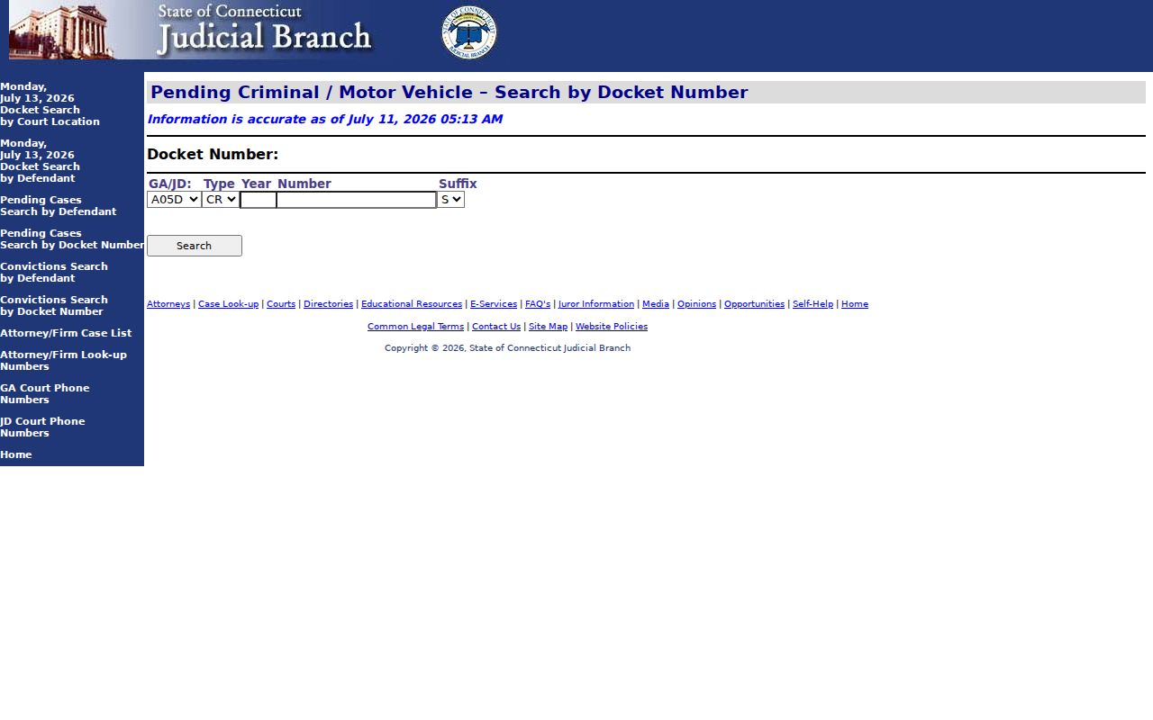 Middlesex County court dockets pending criminal docket number search