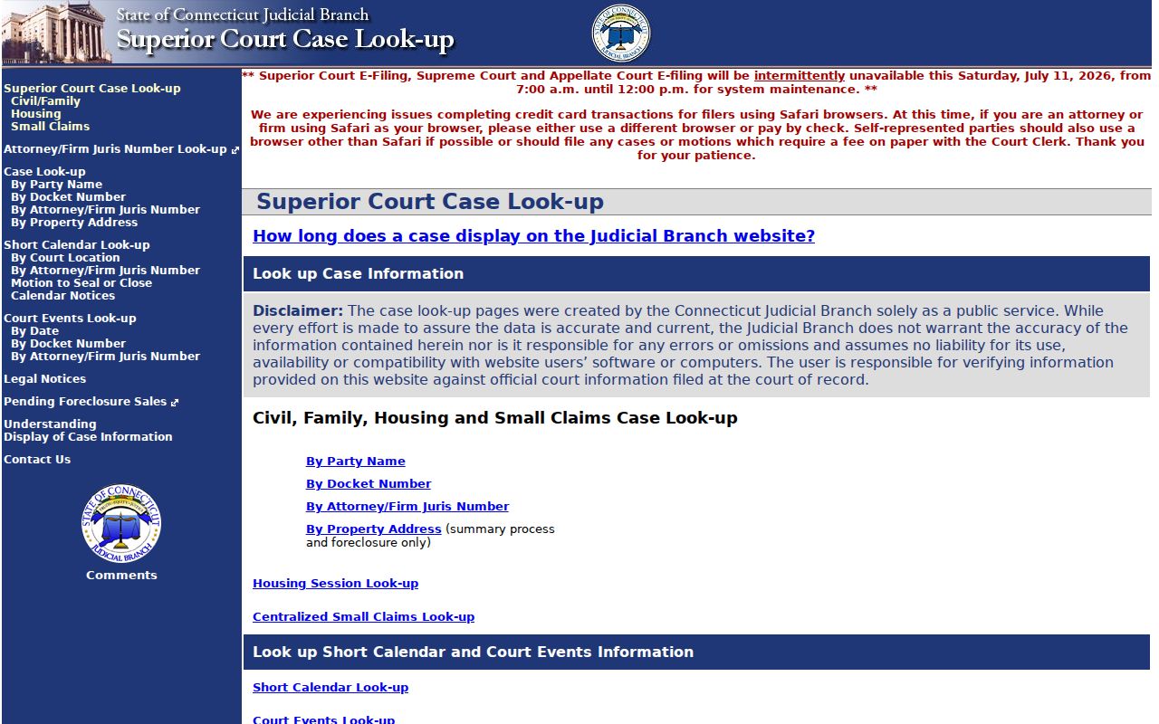 Middlesex County court records Superior Court civil family housing and small claims lookup