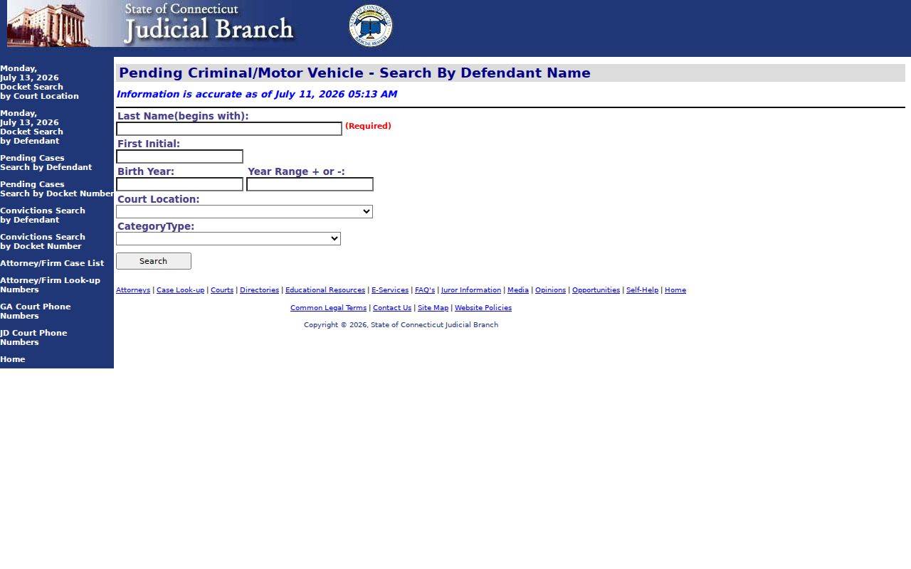 Middlesex County criminal court records pending criminal defendant search