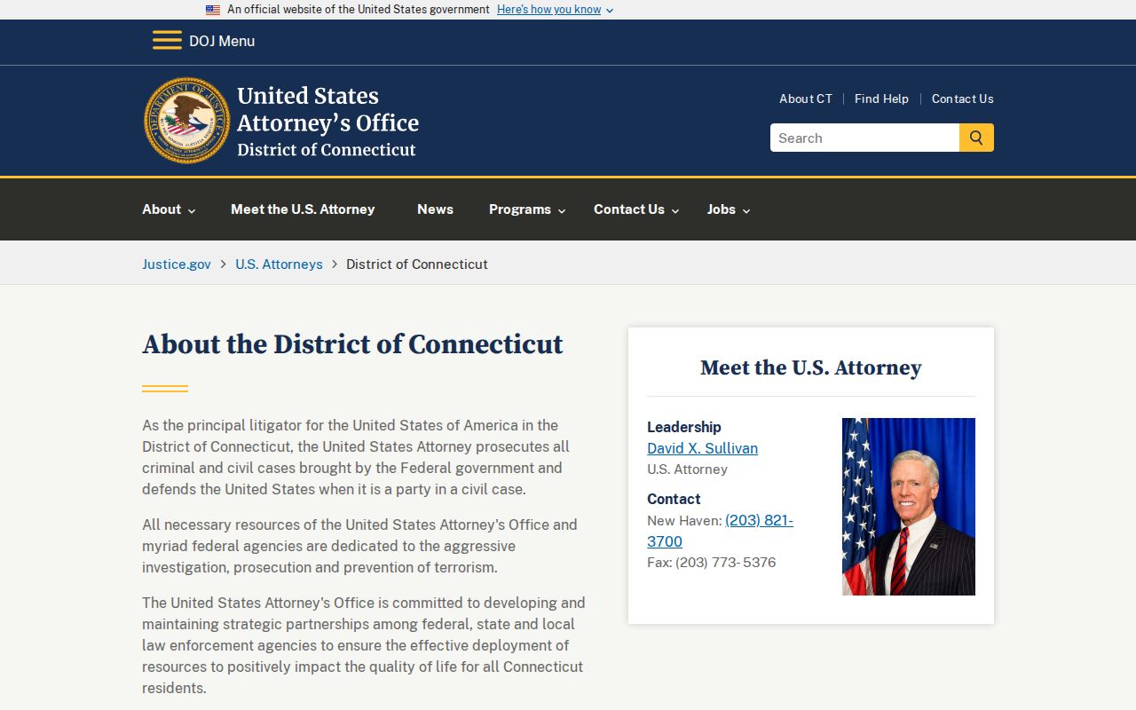 Middlesex County court records United States Attorney District of Connecticut